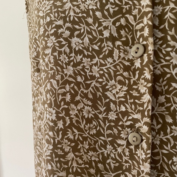 Vintage Taupe Floral Blouse Size M - Picture 3 of 4